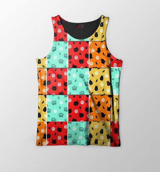 Haikyuu High School Volleyball Teams Emblems Embossed Vine Down Haikyuu Tank Top