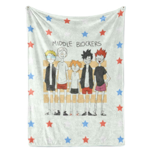 Haikyuu Middle Blockers Geeks Kawaii Stars Throw Blanket