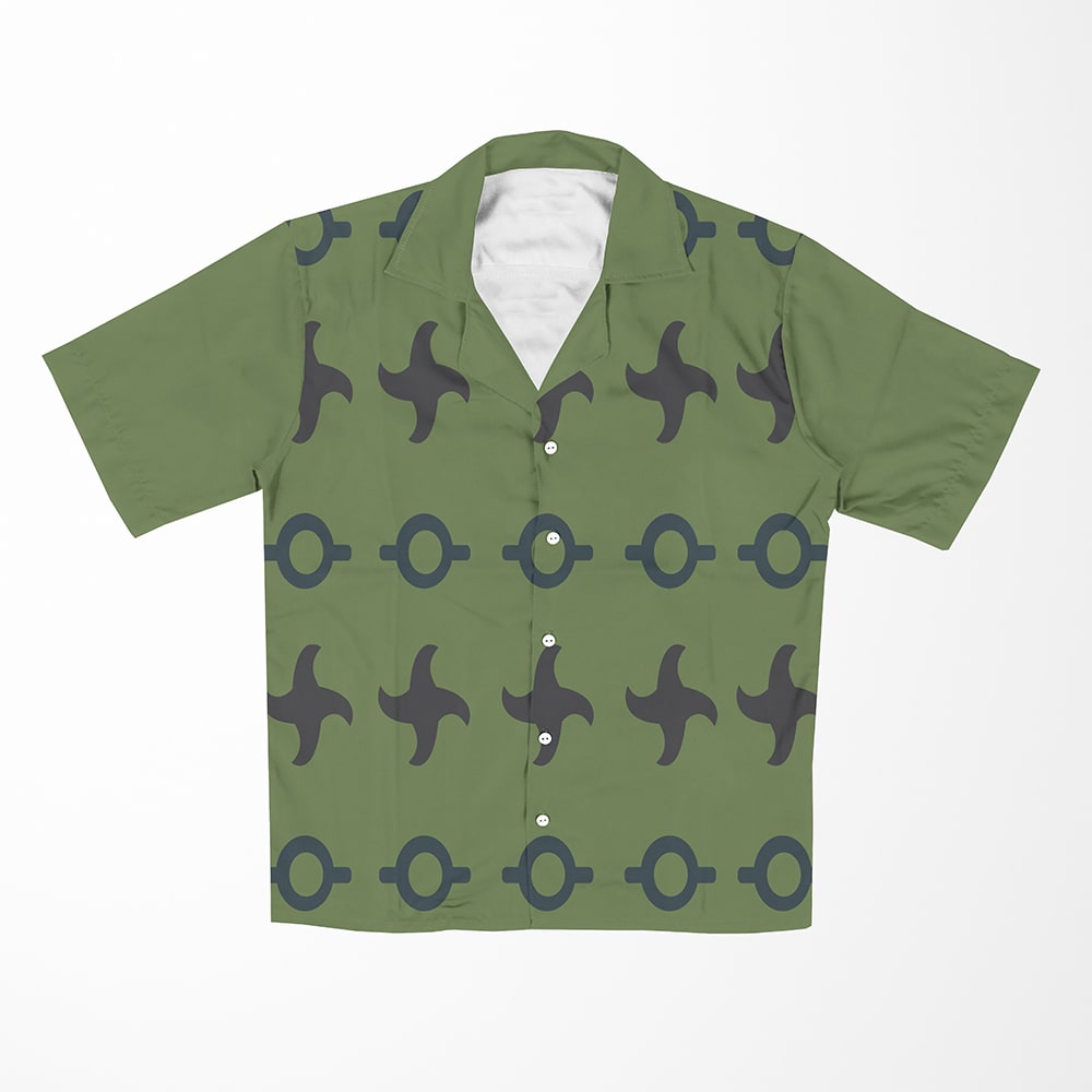 Buy Naruto Akatsuki Clouds Pattern All Over Brushed Button Up Hawaiian Shirt