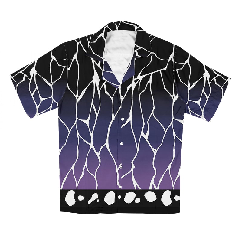 Buy Demon Slayer Shinobu Insect Pillar Dark Pattern Button Up Hawaiian Shirt