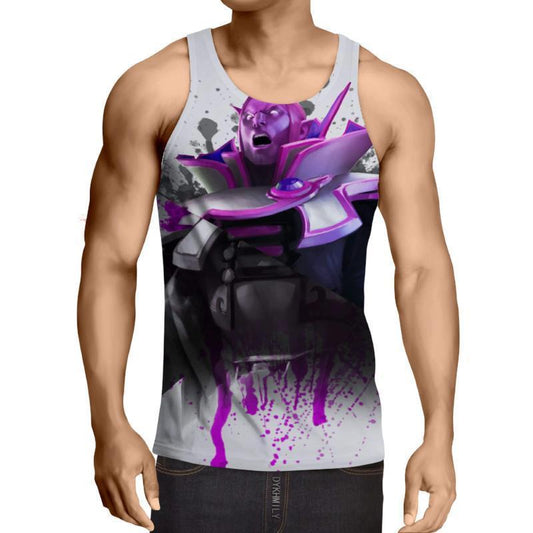 Invoker White Purple 3D Printed Invoker Tank Top - Anime Wise