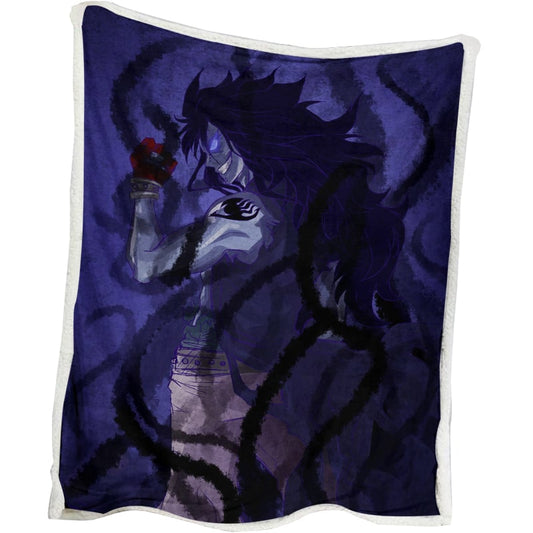 Fairy Tail Iron Shadow Dragon Gajeel Purple Brushed Anime Blanket