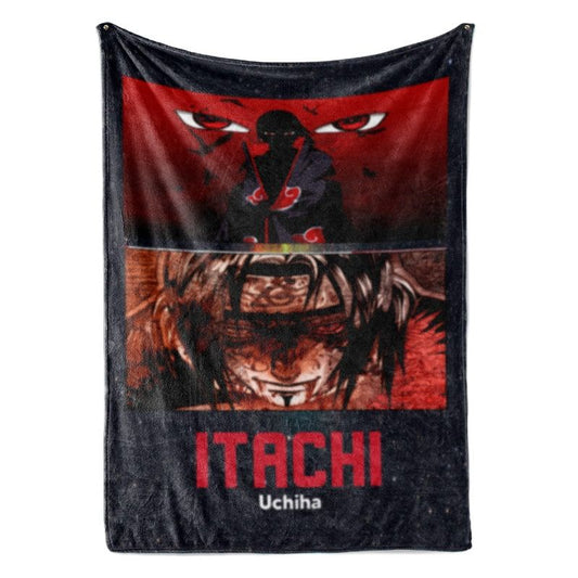 Itachi Uchiha Face Double Brushed Throw Blanket-Blanket-Blanket,Itachi Uchiha,Naruto,Naruto Blanket,Sharpa Fleece,Throw Blanket