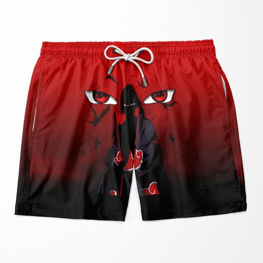 Itachi Uchiha Genjutsu Sharingan Eyes Naruto Shorts