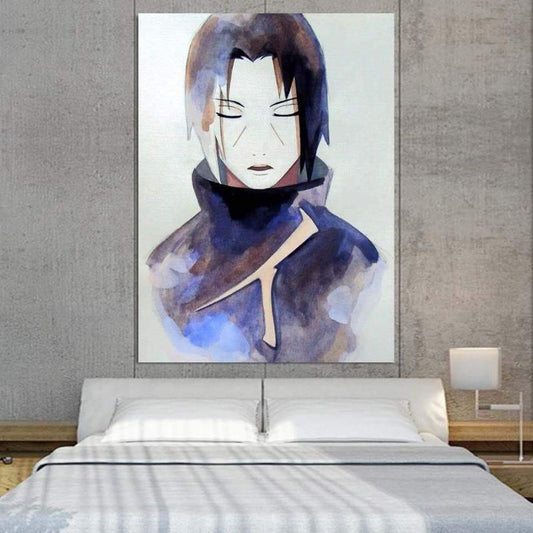 Itachi Uchiha Painting Canvas-Naruto-Black,Blue,Canvas,Itachi Uchiha,Naruto,White