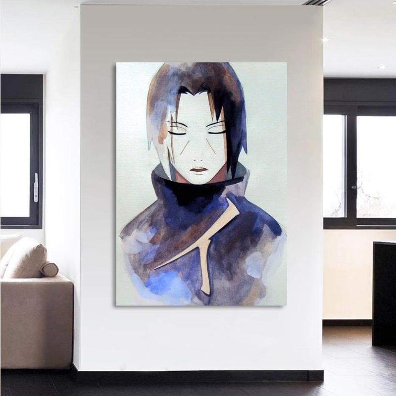 Itachi Uchiha Painting Canvas-Naruto-Black,Blue,Canvas,Itachi Uchiha,Naruto,White