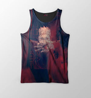 Itadori Yuji Sukuna Blood Color Fusion Jujutsu Kaisen Tank Top