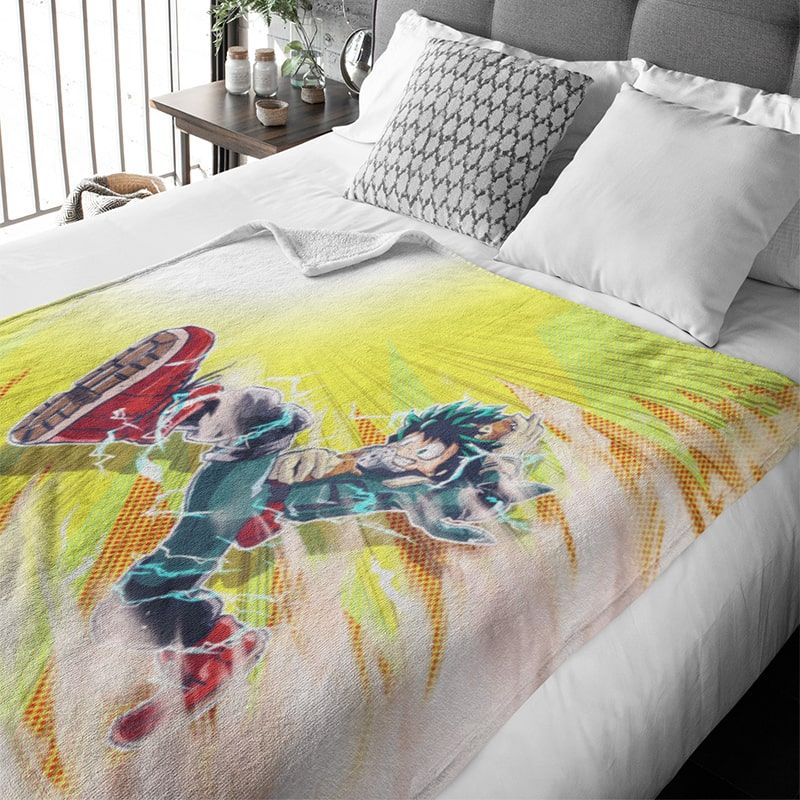 Izuku Midoriya Flash Run My Hero Academia Blanket-My Hero Academia-Blanket,My Hero Academia,My Hero Academia Blanket
