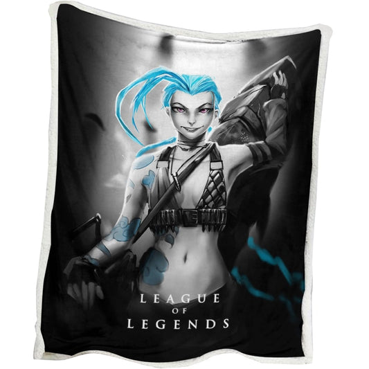 Jinx Canon Gray Sketch Legends Gaming Blanket