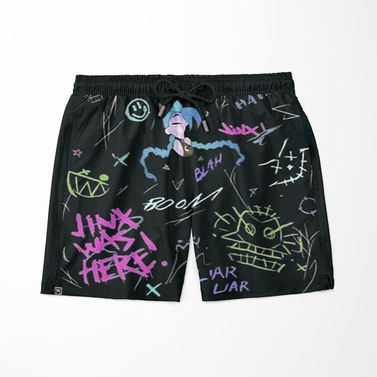 Jinx Graffiti Arcane League of Legends Board Shorts