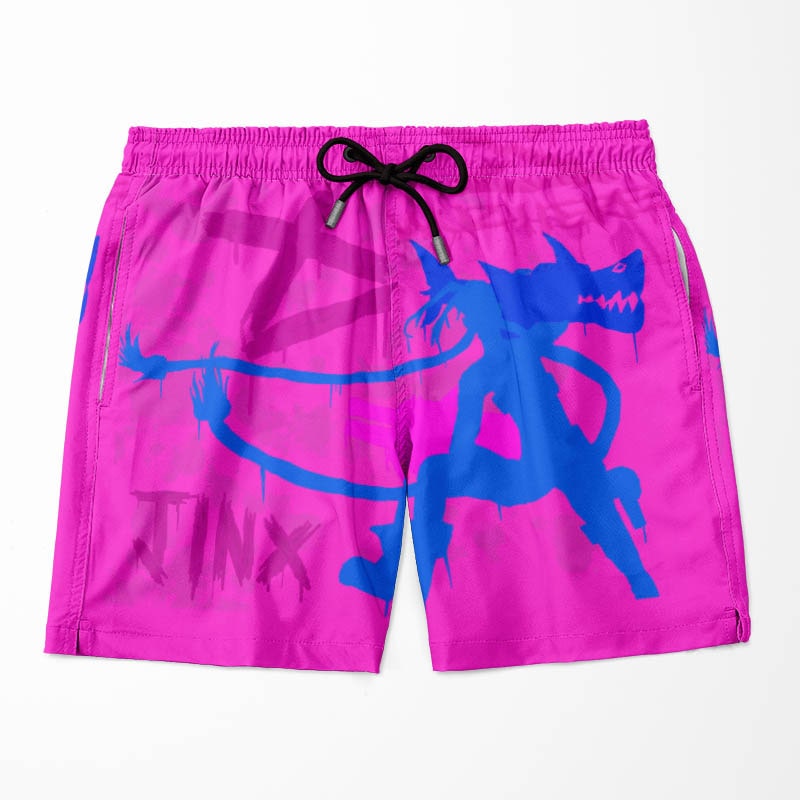 Jinx LOL Abstract art Graffiti Arcane Shorts