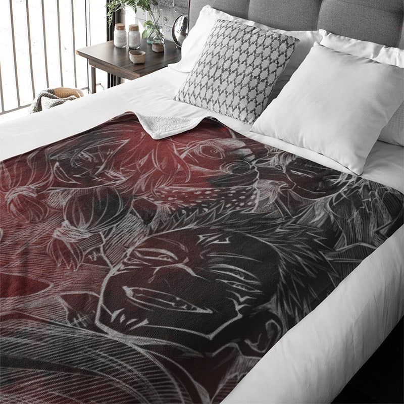 Jujutsu Kaisen Dark Premium Sketch Brushed Jujutsu Kaisen Blanket-Blanket-Blanket,Jujutsu Kaisen,Sharpa Fleece,Throw Blanket