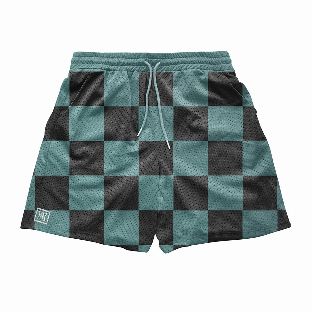 Buy Young Kamado Mesh Shorts - Boxy Check Pattern
