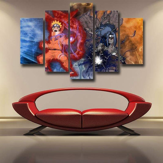 Kid Naruto Vs Sasuke Naruto Canvas-Naruto-Canvas,MultiColor,Naruto,Naruto and Sasuke