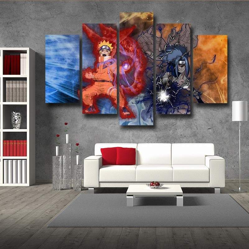 Kid Naruto Vs Sasuke Naruto Canvas-Naruto-Canvas,MultiColor,Naruto,Naruto and Sasuke