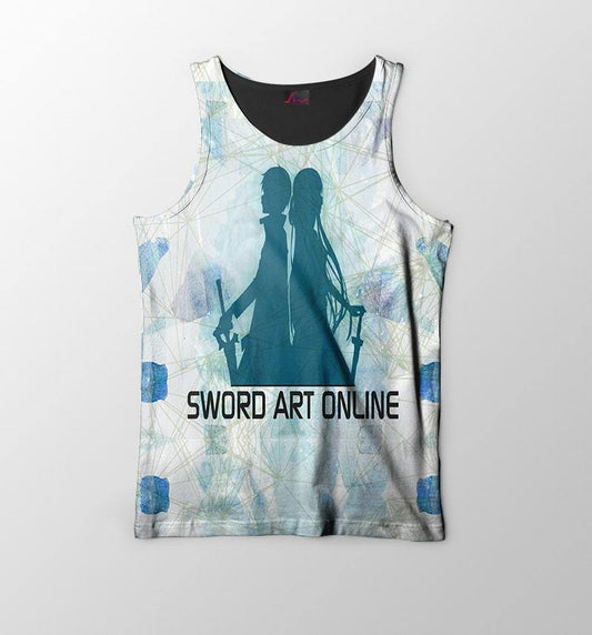 Sword Art Online Kirito Yuuki Premium Paint Splatter Threads SAO Tank Top
