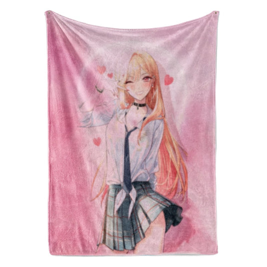 Kitagawa Marin Cute Pink Kawaii Look My Dress Up Doll Throw Blanket