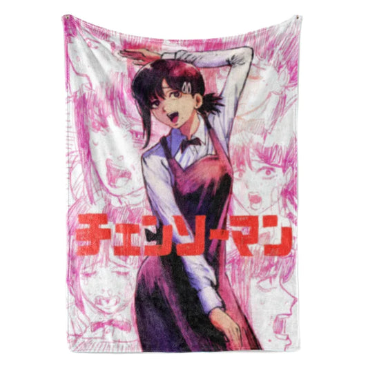 Kobeni Higashiyama Devil Hunter Chainsaw Man Throw Blanket