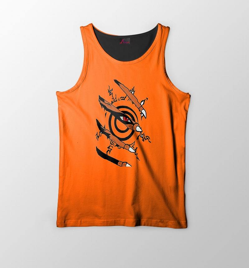 Kurama Rage Classic Orange Premium Brushed Jinchuriki Naruto Tank Top