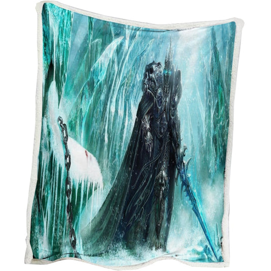 Warcraft Lich King Snow Brushed World Of Warcraft Horde Gaming Blanket