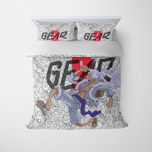 One Piece Luffy Gear 5 Sun God Nika Comforter Set Bedding