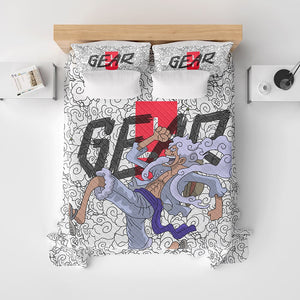 One Piece Luffy Gear 5 Sun God Nika Bedspread Quilt Set