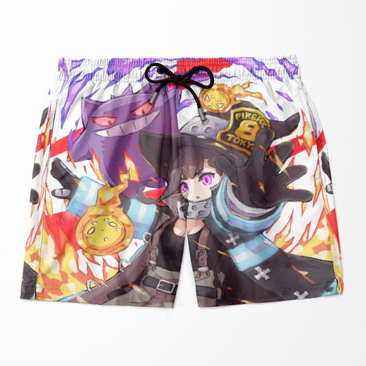 Maki Oze Mera Iron Owls Double Brushed Fire Force Anime Shorts