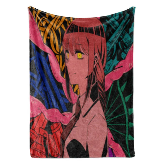 Makima Abstract Control Devil Art Chainsaw Man Blanket