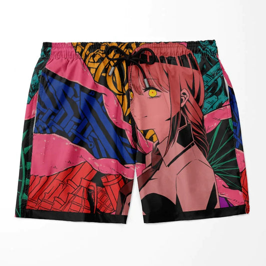 Chainsaw Man Abstract Premium Brushed Art Makima Shorts