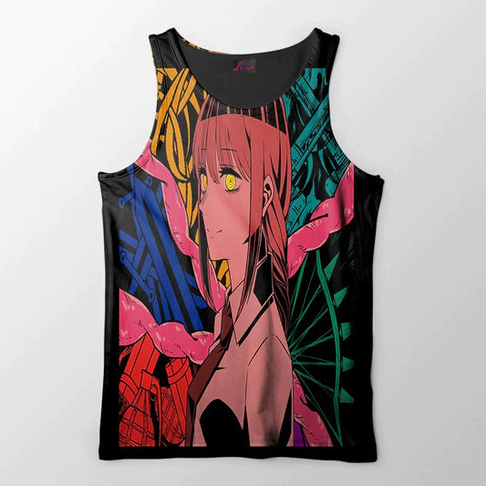 Chainsaw Man Makima Abstract Art Brushed  Tank Top