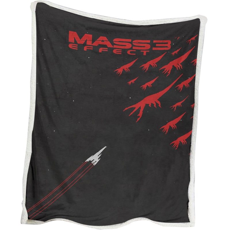 Mass Effect Alien Fight Dark Brushed Gaming Blanket