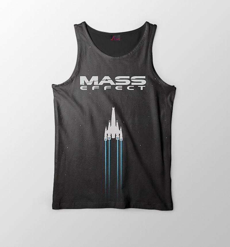 MAss Effect Discovery Dark Brushed Gaming Tank Top