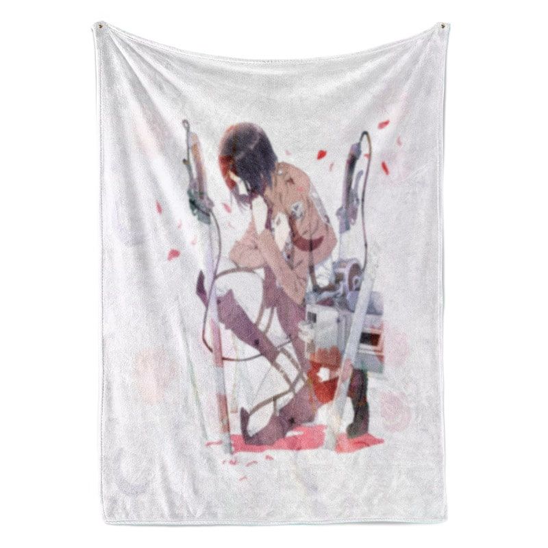 Mikasa Ackerman Floral Self Embossed Attack On Titan Blanket