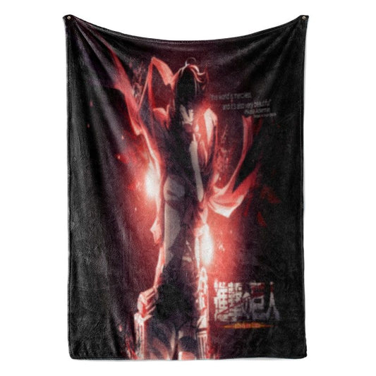 Mikasa This World is Merciless Attack on Titan Blanket