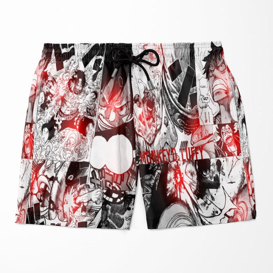 Monkey D. Lufy Manga Look One Piece Shorts