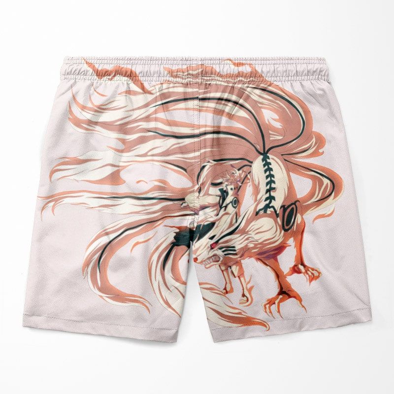 Naruto Kurama Jinchuuriki Premium Brushed Naruto Shorts-Board Shorts-Akatsuki,Board Shorts,meta-size-chart-swim-trunks-size-chart,Naruto,Naruto Shippuden,Shorts