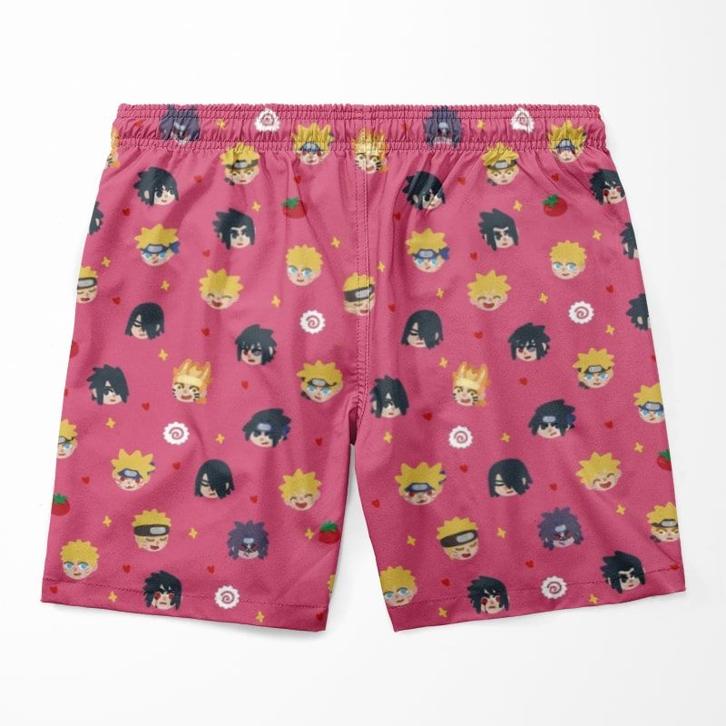 Naruto Sasuke Chibi Minions Glow Cool Art Naruto Shorts-Board Shorts-Board Shorts,meta-size-chart-swim-trunks-size-chart,Naruto,Naruto Shippuden,Sasuke Uchiha,Shorts