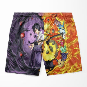 Naruto Sasuke Sage Of Six Path Color Fusion Naruto Shorts-Board Shorts-Board Shorts,meta-size-chart-swim-trunks-size-chart,Naruto,Naruto Shippuden,Shorts