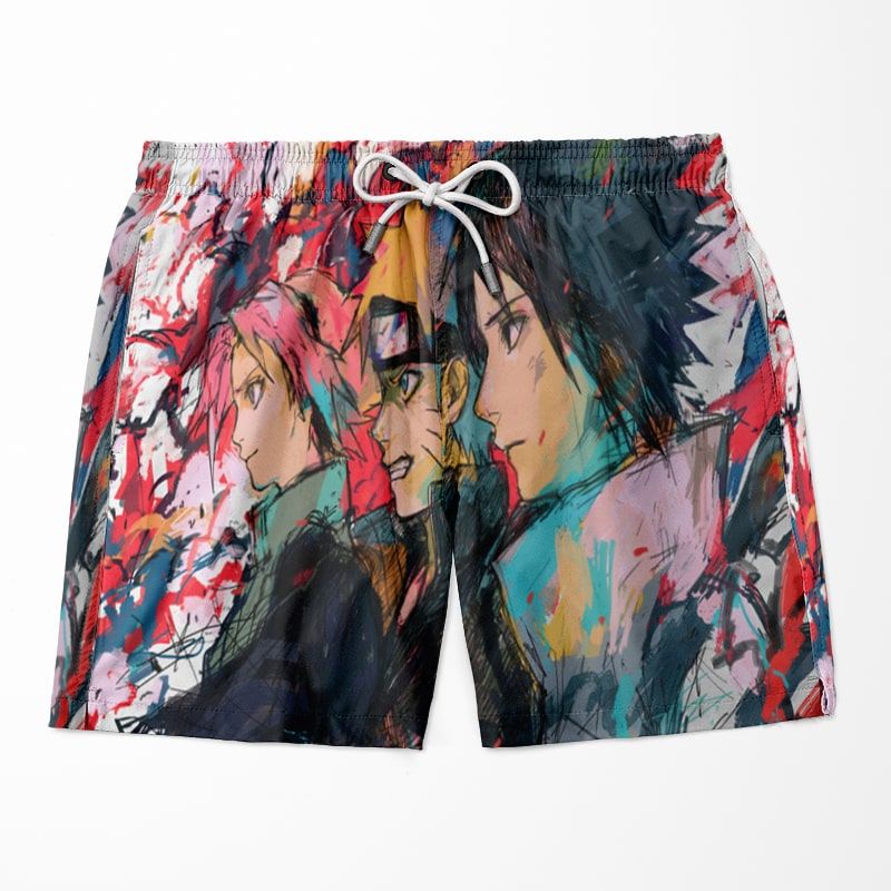 Naruto Team Seven Empyrean Blend Paint Splatter Naruto Shorts