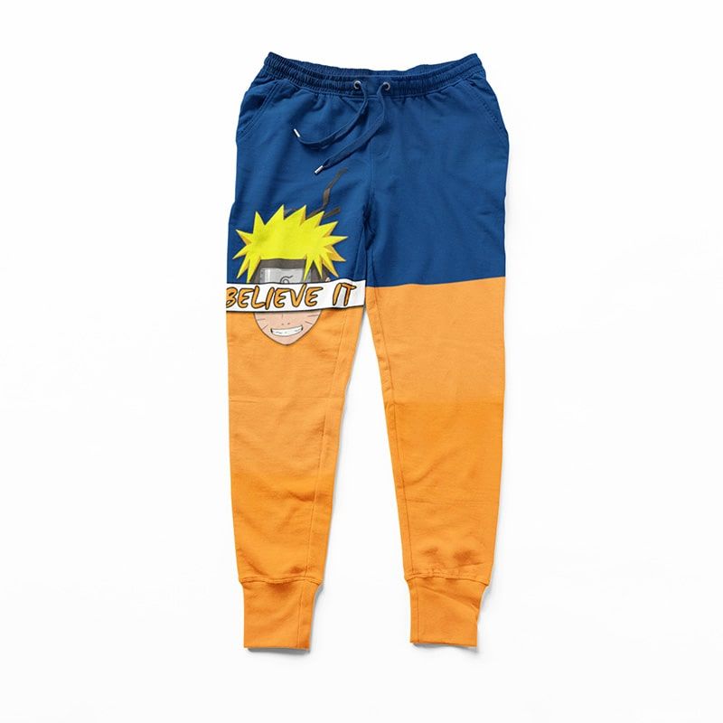 Naruto Uzumaki Believe It Classic Colors Sweatpants Joggers-Joggers-Activewear,Akatsuki,Joggers,Naruto,Naruto Joggers,Sweatpants