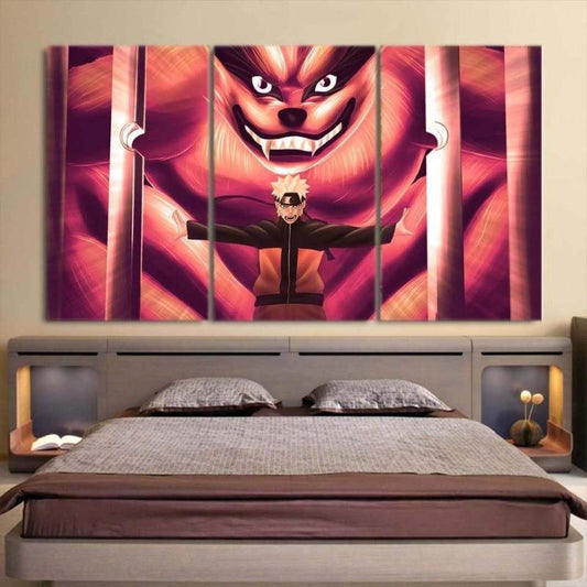Naruto Kurama Sealed inside Canvas-Naruto-Canvas,Kurama,Naruto,Red