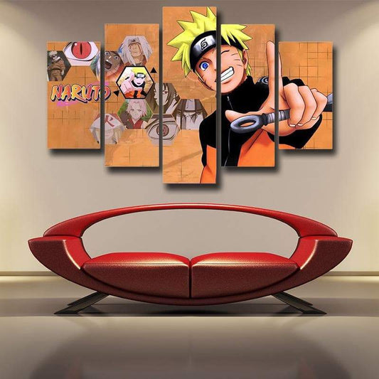 Naruto Orange 3D Printed Naruto Canvas-Naruto-Canvas,Naruto,Orange,Sakura,Yellow