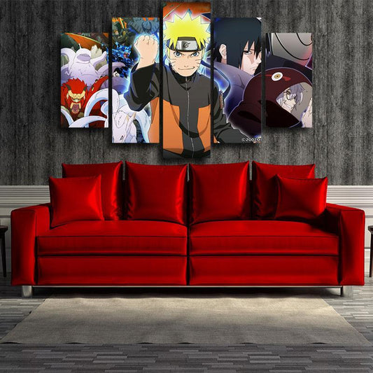 Naruto Sasuke Kabuto and Tailed Beasts Naruto Canvas-Naruto-Canvas,Kabuto,MultiColor,Naruto,Naruto and Sasuke,Obito Uchiha,Uchiha Madara