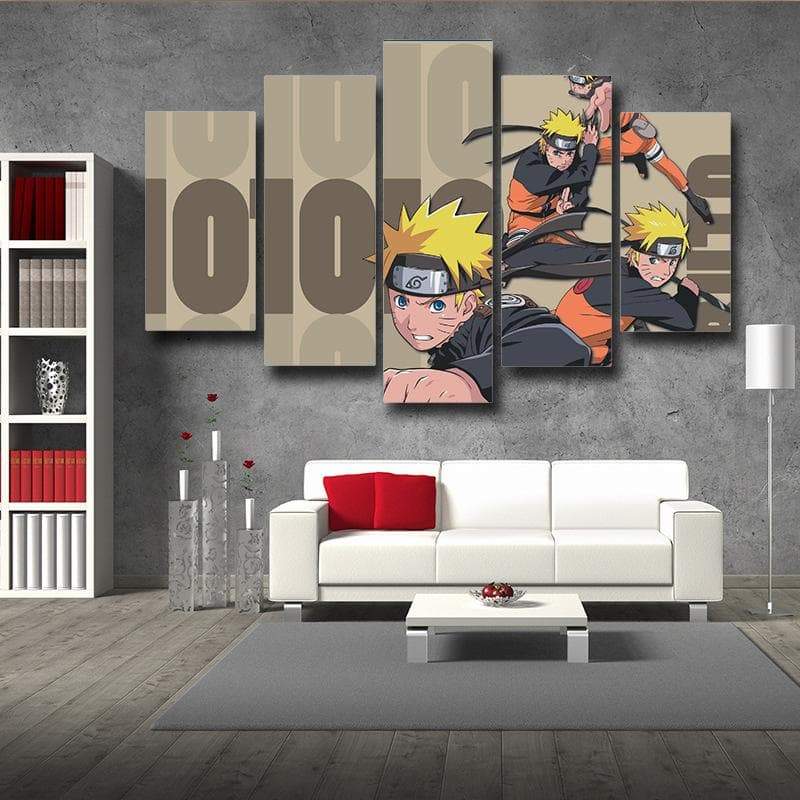 Naruto Shadow Clones 3D Printed Naruto Canvas-Naruto-Brown,Canvas,Naruto