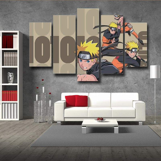 Naruto Shadow Clones 3D Printed Naruto Canvas-Naruto-Brown,Canvas,Naruto