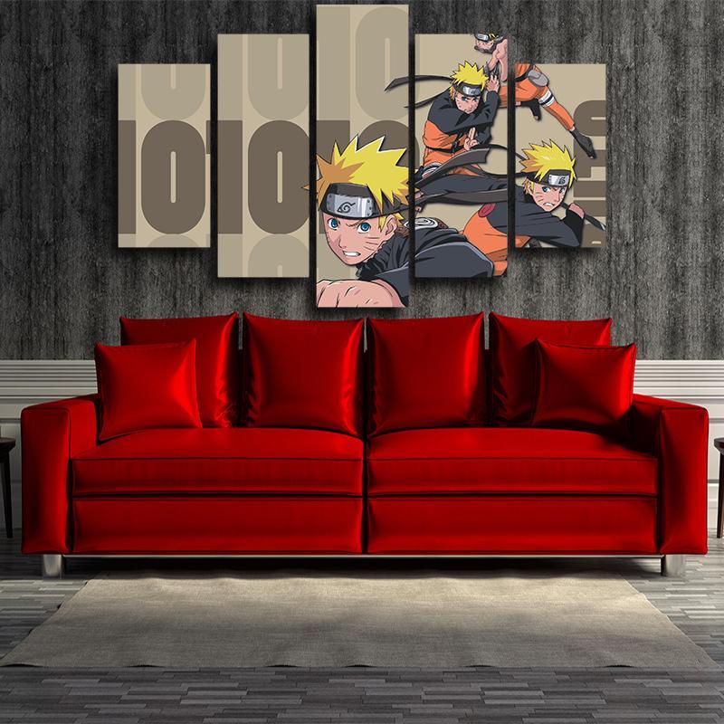 Naruto Shadow Clones 3D Printed Naruto Canvas-Naruto-Brown,Canvas,Naruto