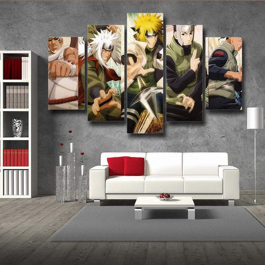 Naruto Teacher of All Sensei 3D Printed Naruto Canvas-Naruto-Canvas,Iruka Sensei,Jiraiya,Killer Bee,MultiColor,Namikaze Minato,Naruto,Yamato
