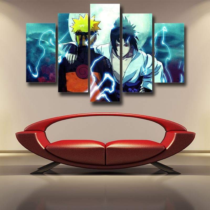 Naruto and Sasuke Together Canvas-Naruto-Canvas,MultiColor,Naruto,Naruto and Sasuke