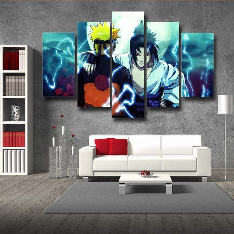 Naruto and Sasuke Together Canvas-Naruto-Canvas,MultiColor,Naruto,Naruto and Sasuke