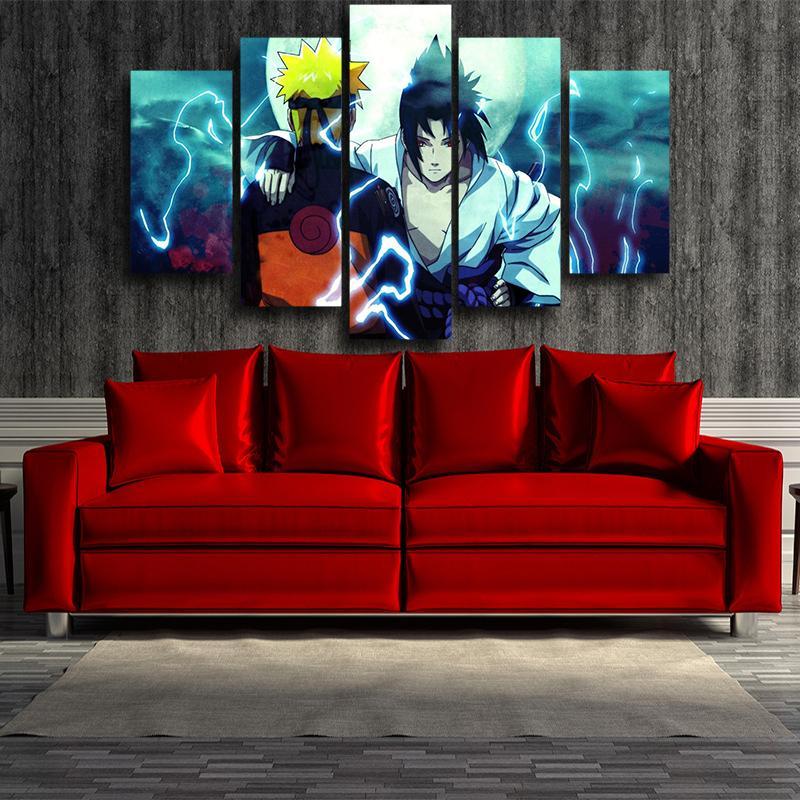 Naruto and Sasuke Together Canvas-Naruto-Canvas,MultiColor,Naruto,Naruto and Sasuke